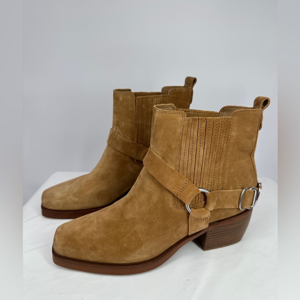 Sam Edelman | Women’s 9 Bellamie Brown Leather Ankle Boots Suede Weste… - Picture 1 of 10
